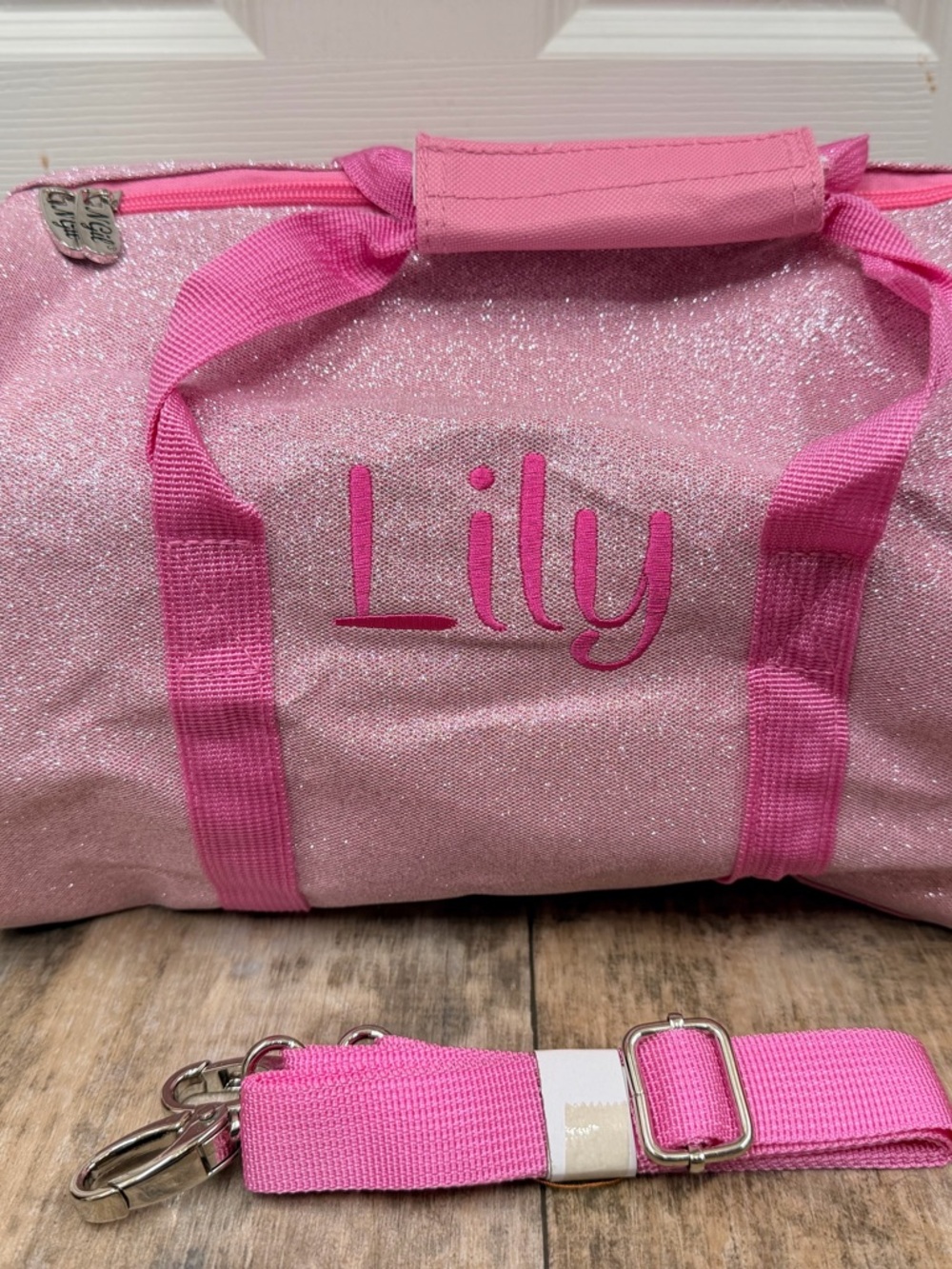 Personalized Pink Glitter Kids Duffel
ALREADY PERSONALIZED WITH LILY